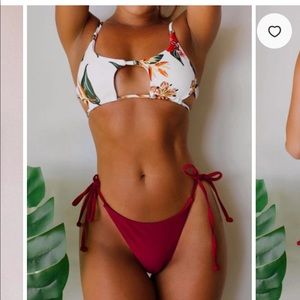 Zaful Floral Cut-out Bikini